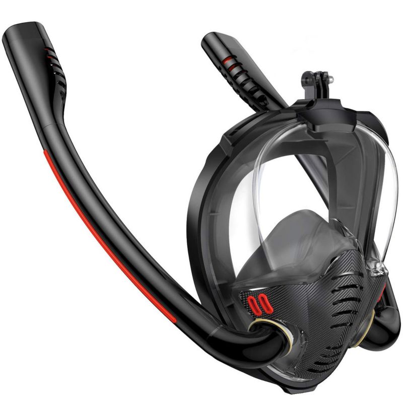 Maska do nurkowania  Be-active.pl L/XL czarna pełnotwarzowa do snorkelingu 1szt