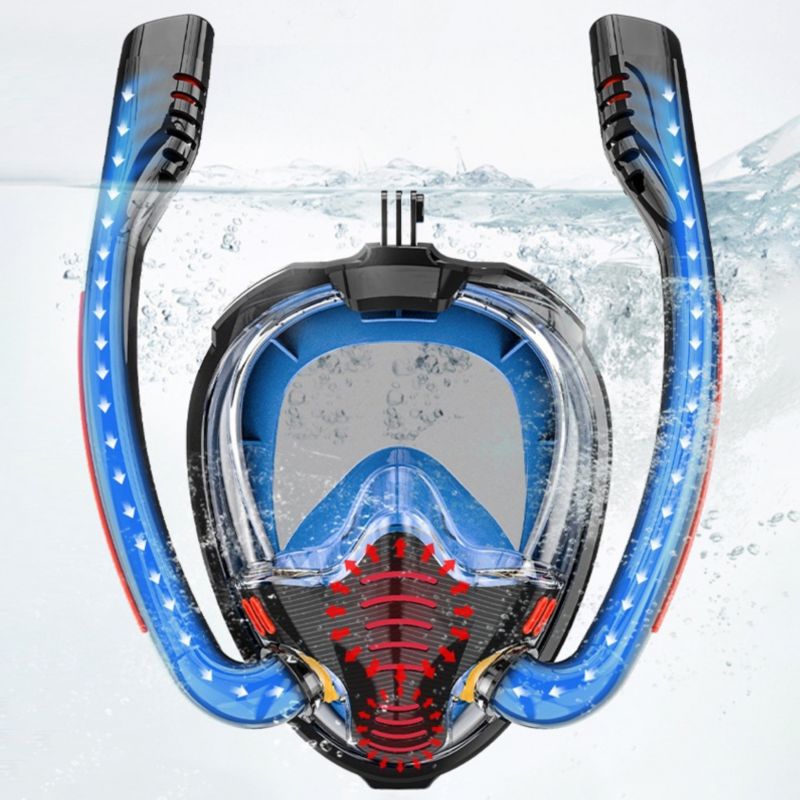 Maska do nurkowania  Be-active.pl L/XL czarna pełnotwarzowa do snorkelingu 1szt