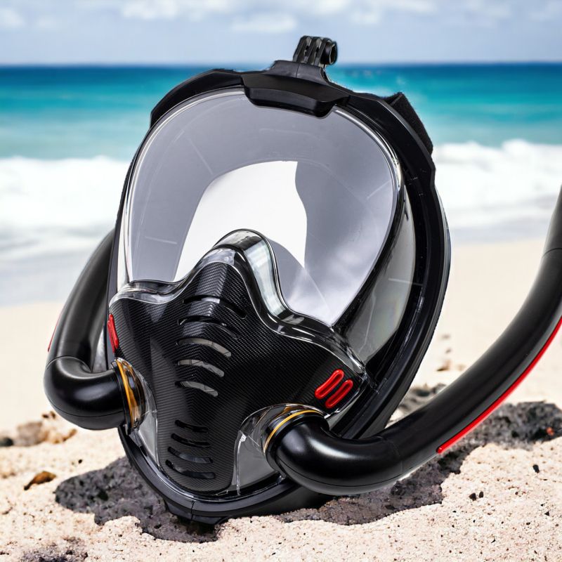 Maska do nurkowania Be-active.pl pełnotwarzowa do snorkelingu  S/M czarna 1szt