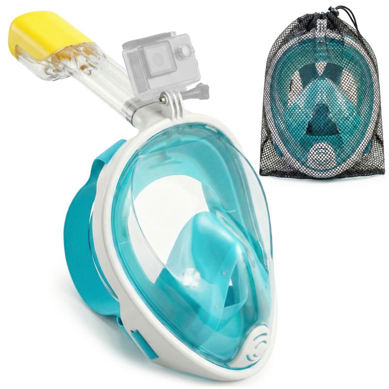 Maska do nurkowania snorkelingu Be-active.pl, pełnotwarzowa, rozmiar S/M morski 1szt.