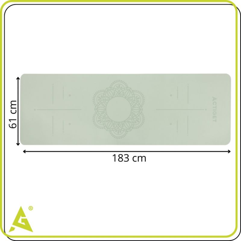 Mata Actiget do jogi, ćwiczeń fitness antypoślizgowa 183x61 cm materac do pilates, miętowy 1 szt.