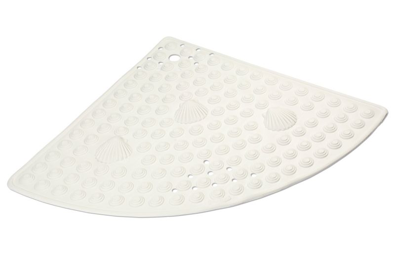 Mata antypoślizgowa pod prysznic TELLO narożna półokrągła do brodzika 60 cm biała 1 szt.
