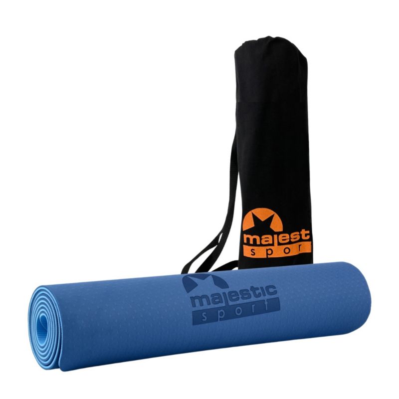 Mata do ćwiczeń Majestic Sport YOGA 183x61x0,6 cm niebieska 1 szt.