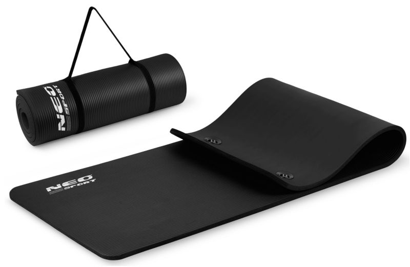 Mata do ćwiczeń Neo-sport 192200 183x60x1,5cm antypoślizgowa czarna  1szt.
