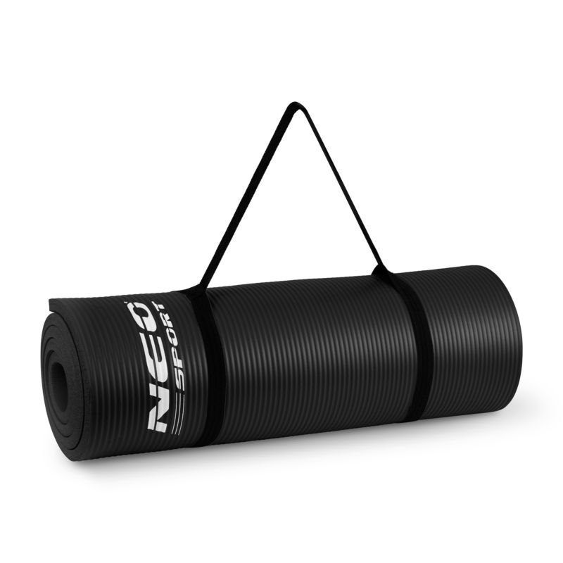 Mata do ćwiczeń Neo-sport 192200 183x60x1,5cm antypoślizgowa czarna  1szt.