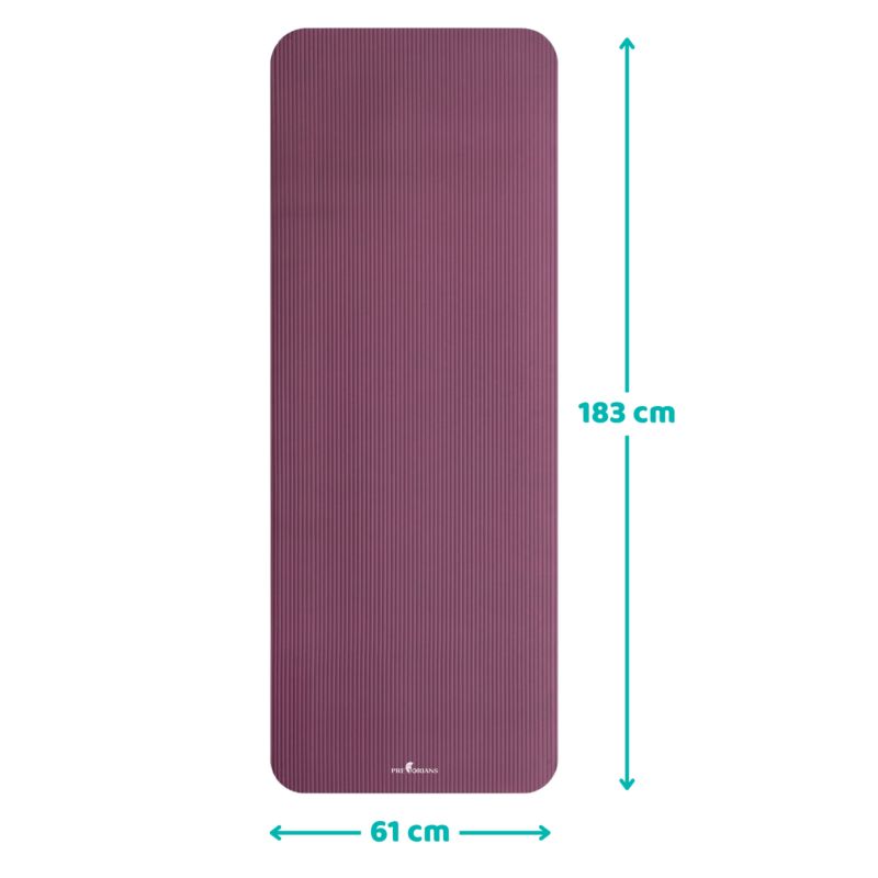 Mata do ćwiczeń Pretorians gruba gimnastyczna NBR 183x61x1,5 cm fitness do jogi i pilatesu bordowa 1 szt.