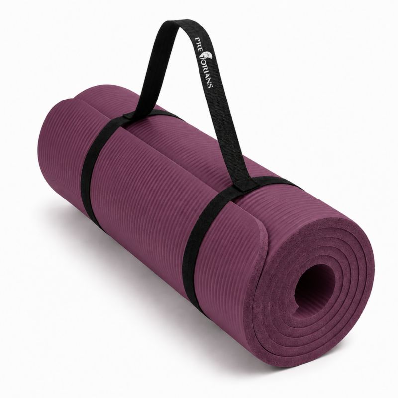 Mata do ćwiczeń Pretorians gruba gimnastyczna NBR 183x61x1,5 cm fitness do jogi i pilatesu bordowa 1 szt.