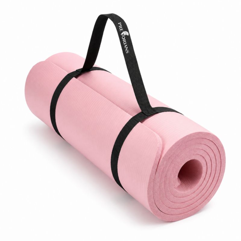 Mata do ćwiczeń Pretorians gruba gimnastyczna NBR 183x61x1,5 cm fitness do jogi i pilatesu różowa 1 szt.
