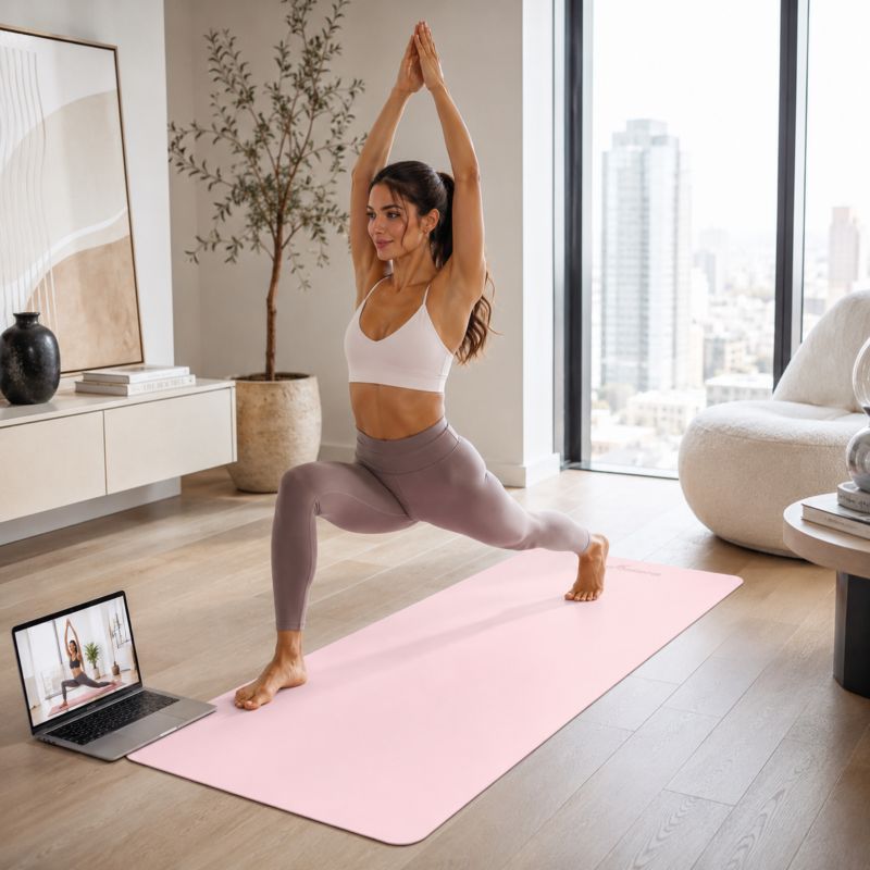 Mata do ćwiczeń TPE Pretorians do jogi, pilatesu, fitnessu gimnastyczna 0,6 cm różowa 1 szt.