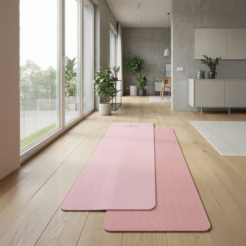 Mata do ćwiczeń TPE Pretorians do jogi, pilatesu, fitnessu gimnastyczna 0,6 cm różowa 1 szt.