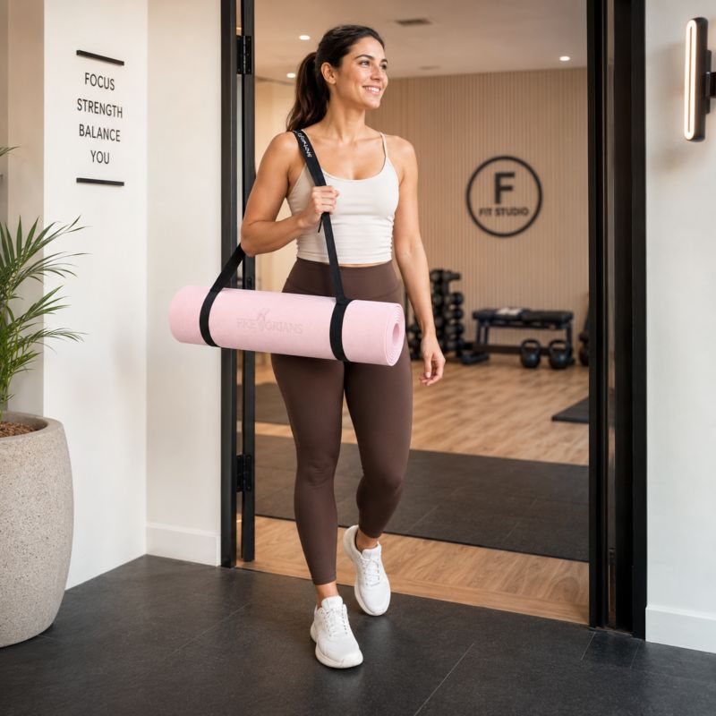 Mata do ćwiczeń TPE Pretorians do jogi, pilatesu, fitnessu gimnastyczna 0,6 cm różowa 1 szt.