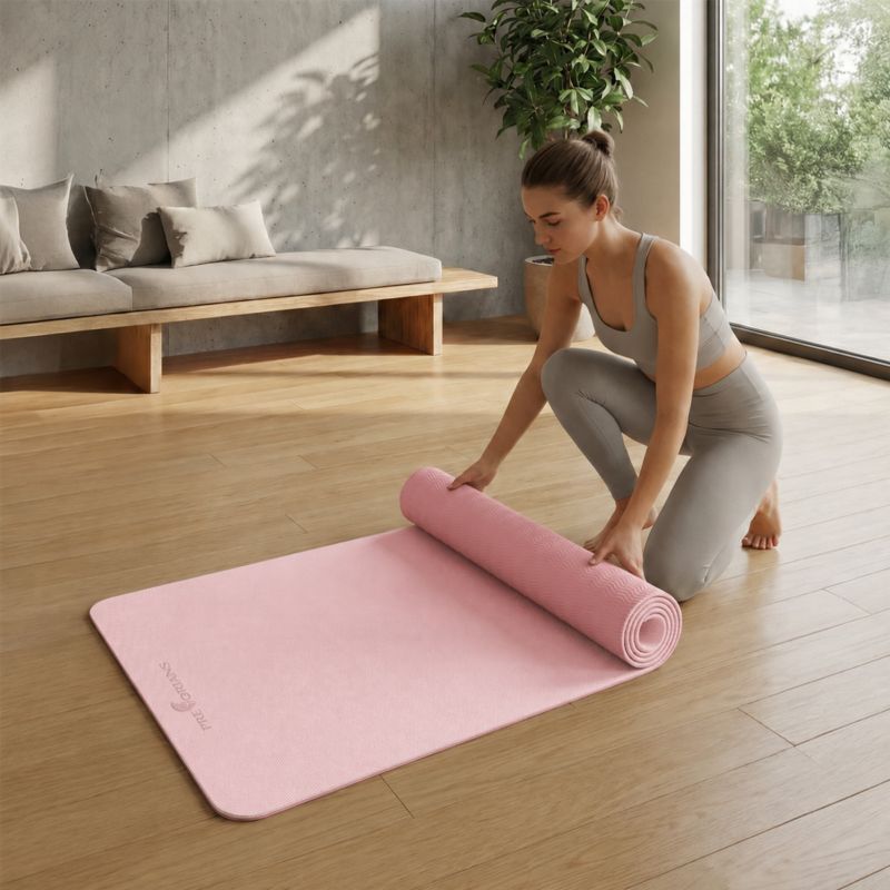 Mata do ćwiczeń TPE Pretorians do jogi, pilatesu, fitnessu gimnastyczna 0,6 cm różowa 1 szt.