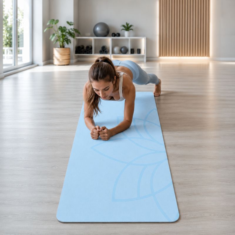 Mata do ćwiczeń TPE Pretorians gimnastyczna do jogi, pilatesu, fitnessu antypoślizgowa gruba 1 cm niebieska 1 szt.