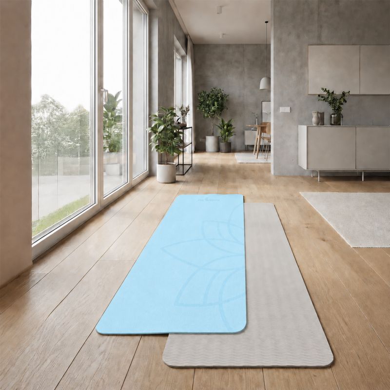 Mata do ćwiczeń TPE Pretorians gimnastyczna do jogi, pilatesu, fitnessu antypoślizgowa gruba 1 cm niebieska 1 szt.