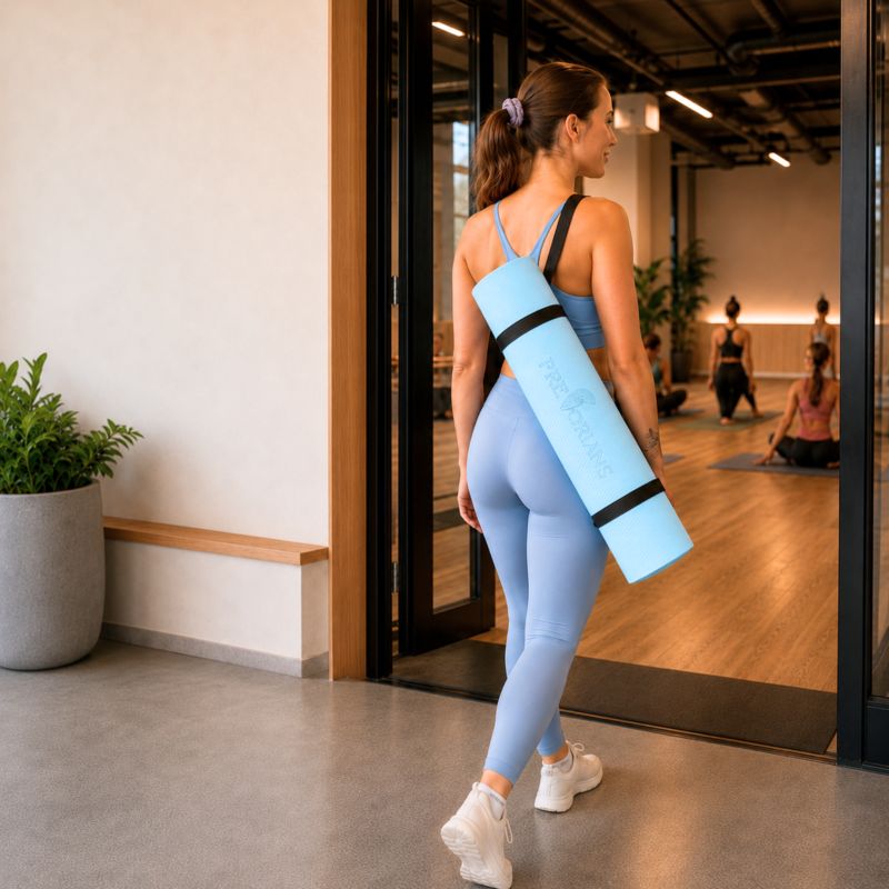 Mata do ćwiczeń TPE Pretorians gimnastyczna do jogi, pilatesu, fitnessu antypoślizgowa gruba 1 cm niebieska 1 szt.