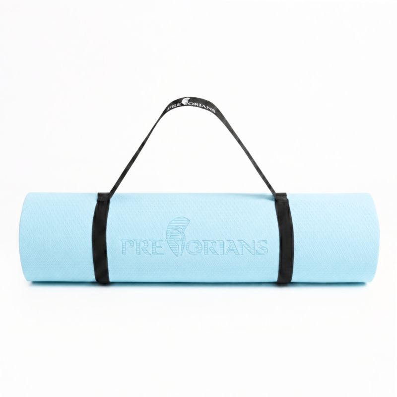 Mata do ćwiczeń TPE Pretorians gimnastyczna do jogi, pilatesu, fitnessu antypoślizgowa gruba 1 cm niebieska 1 szt.