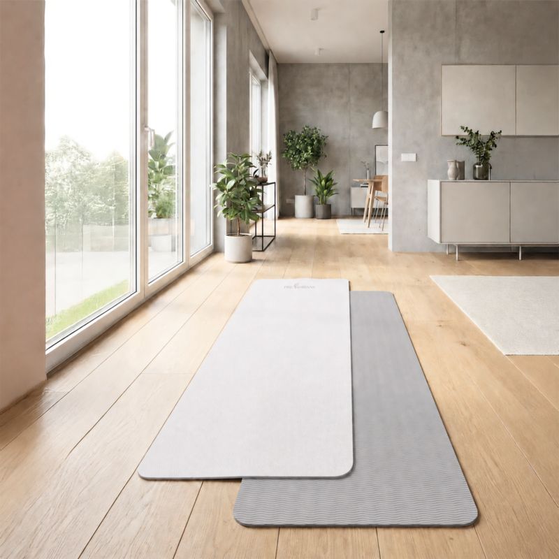 Mata do ćwiczeń TPE Pretorians gimnastyczna do jogi, pilatesu, fitnessu antypoślizgowa gruba 1 cm szara 1 szt.
