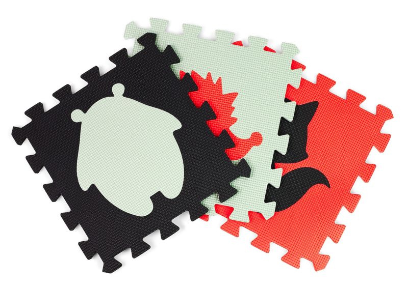 Mata edukacyjna dla dzieci Be-active.pl piankowa puzzle czerwona 114x114 1szt