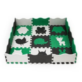 Mata edukacyjna dla dzieci Be-active.pl piankowa puzzle zielona 114x114 1szt