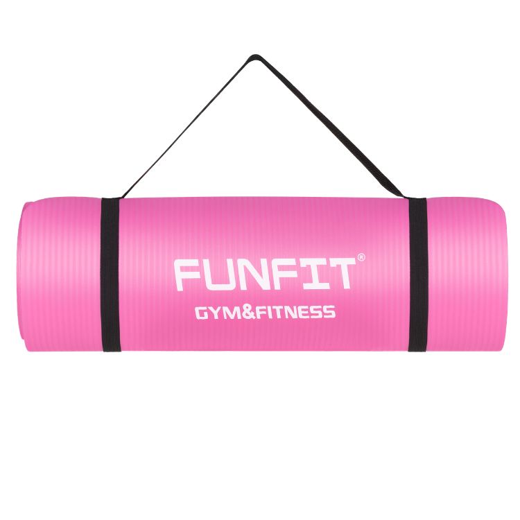 Mata FUNFIT GYM&FITNESS do jogi ćwiczeń fitness 183x61 cm materac do pilates, różowy 1 szt.