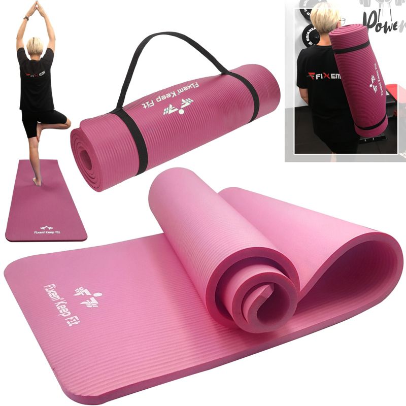Mata gimnastyczna treningowa do ćwiczeń jogi fitness gruba 1,5cm 190x63cm Fixem 1szt