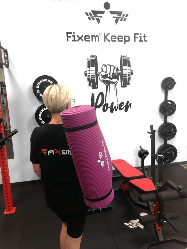 Mata gimnastyczna treningowa do ćwiczeń jogi fitness gruba 1,5cm 190x63cm Fixem 1szt
