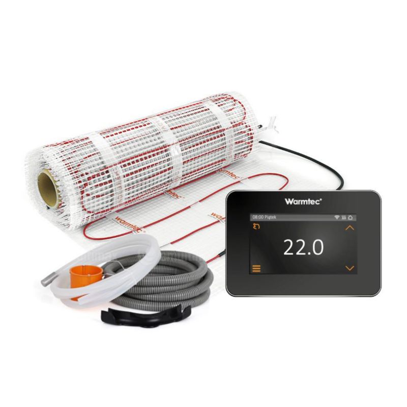 Mata grzewcza grzejna pod płytki Warmtec 12m² 170W/m² WiFi zestaw czarny regulator DS2-120/XTS 1 szt.