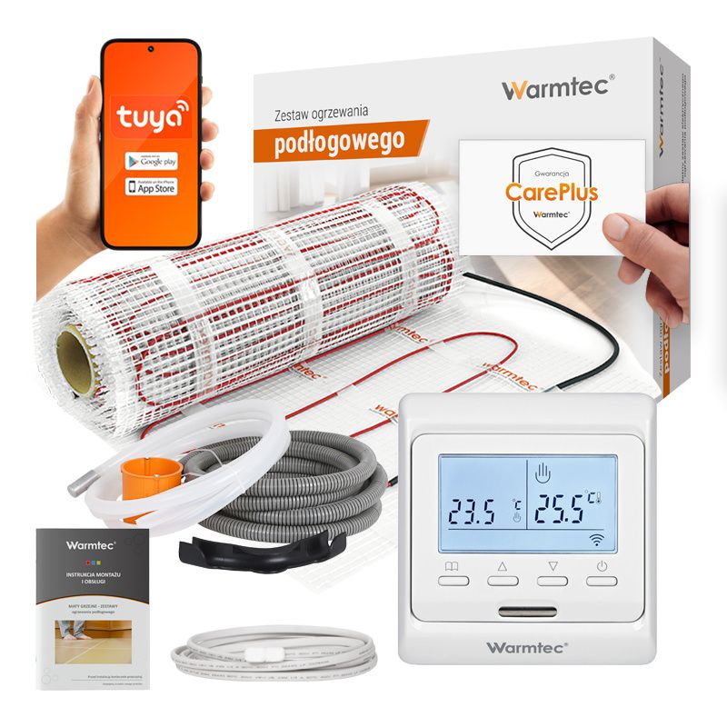 Mata grzewcza grzejna pod płytki Warmtec 1m² 170W/m² WiFi zestaw DS2-10/T510 1szt.