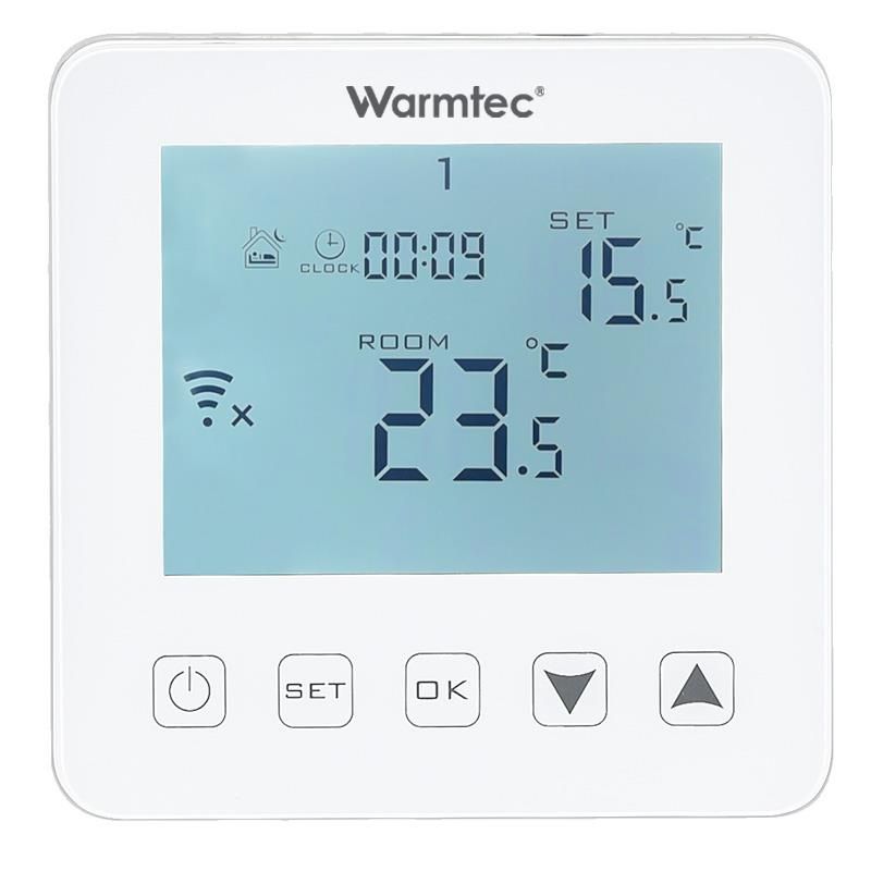 Mata grzewcza grzejna pod płytki Warmtec 5m² 170W/m² WiFi zestaw biały regulator DS2-50/PRT-01 1 szt.