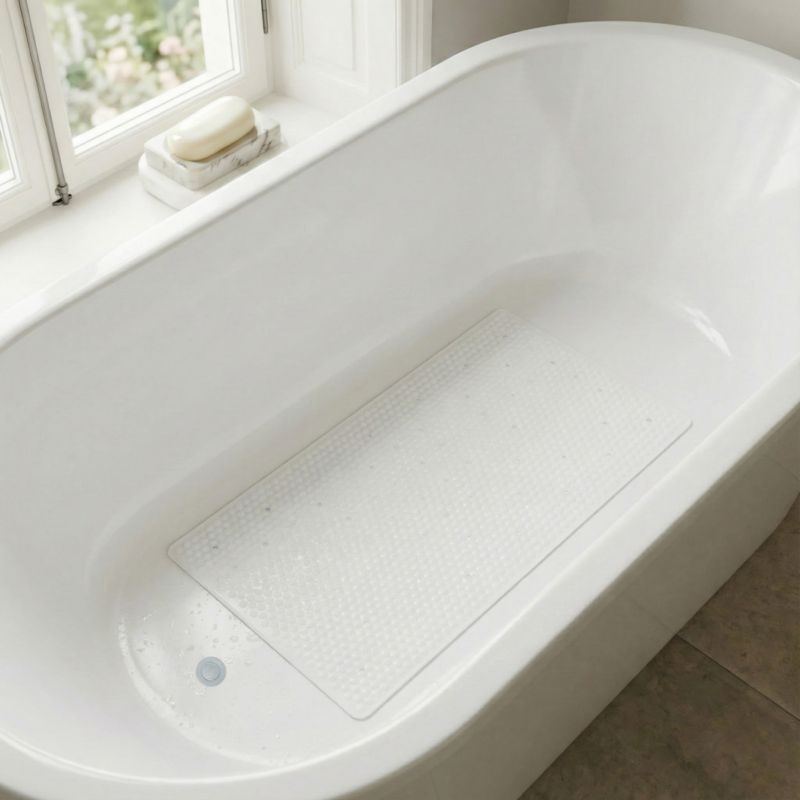 Mata łazienkowa GoodHome Glomma do wanny 38 x 63 cm biała
