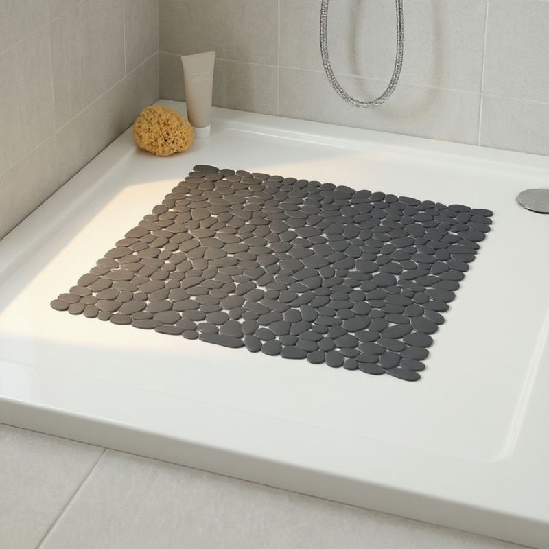 Mata łazienkowa GoodHome Koros pod prysznic 55 x 55 cm antracyt