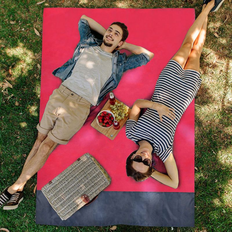 Mata plażowa Be-active.pl piknikowa wodoodporna różowa 140x200 1szt