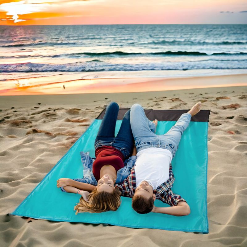 Mata plażowa Be-active.pl piknikowa wodoodporna zielona 140x200 1szt