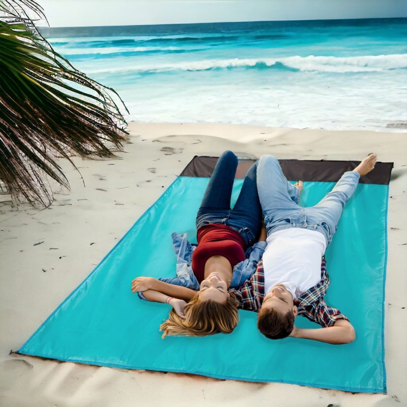 Mata plażowa Be-active.pl piknikowa wodoodporna zielona 200x210 1szt