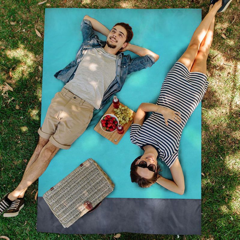 Mata plażowa Be-active.pl piknikowa wodoodporna zielona 200x210 1szt