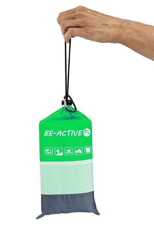 Mata plażowa Be-active.pl piknikowa wodoodporna zielono-szara 200x210 1szt