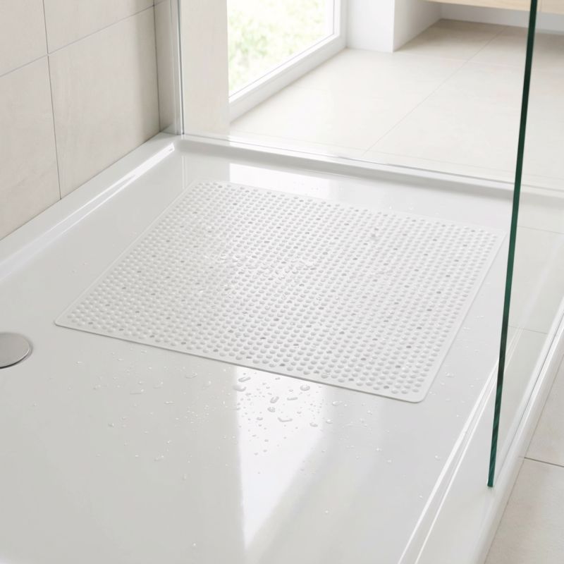 Mata pod prysznic GoodHome Glomma 52 x 54 cm biała