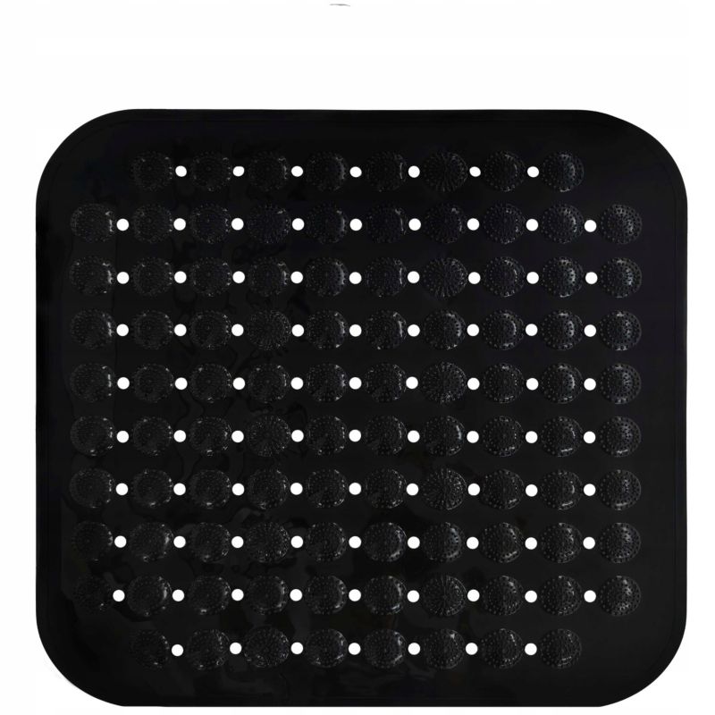 Mata pod prysznic Rodeno 43,5x43,5 czarna antypoślizgowa 1 szt.