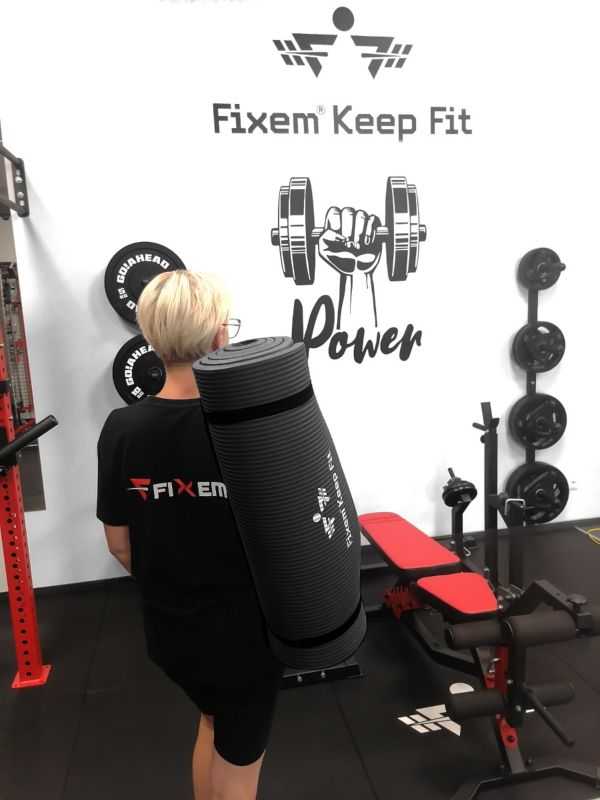 Mata  treningowa do ćwiczeń jogi gimnastyczna fitness gruba 1,5cm 190x63cm Fixem 1szt