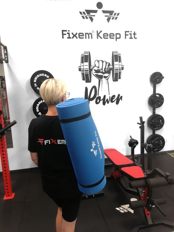 Mata treningowa gimnastyczna do ćwiczeń jogi fitness gruba 1,5cm 190x63cm Fixem 1szt