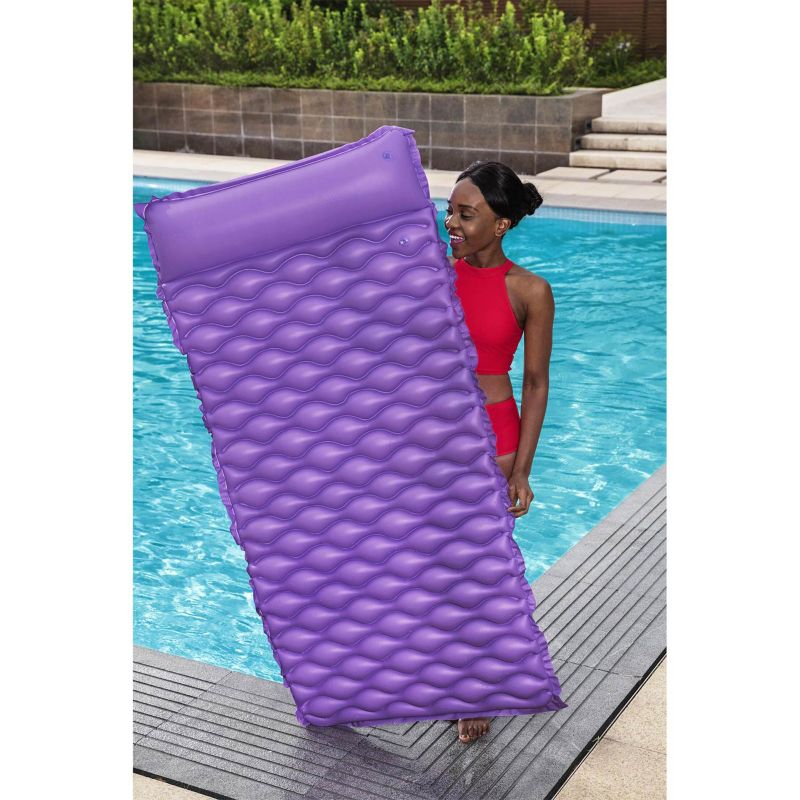 Materac dmuchany do pływania Bestway wodny plażowy zwijany 213x86 cm fioletowy 1szt.