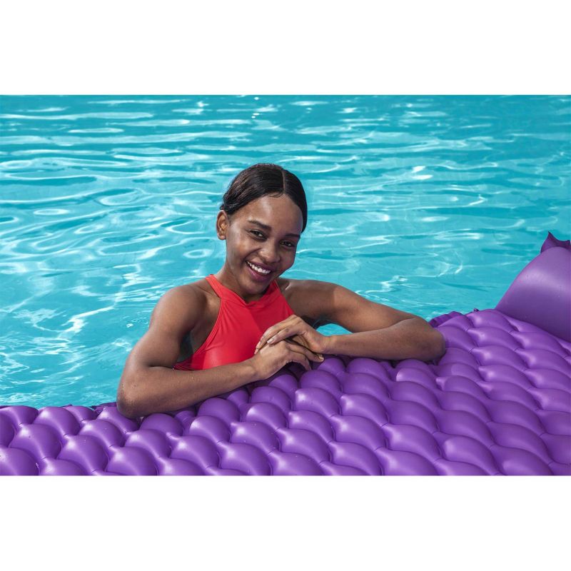 Materac dmuchany do pływania Bestway wodny plażowy zwijany 213x86 cm fioletowy 1szt.