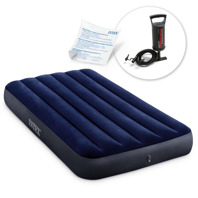 Materac dmuchany Intex 64757 jednoosobowy 191x99x25 cm z pompką tłokową ...