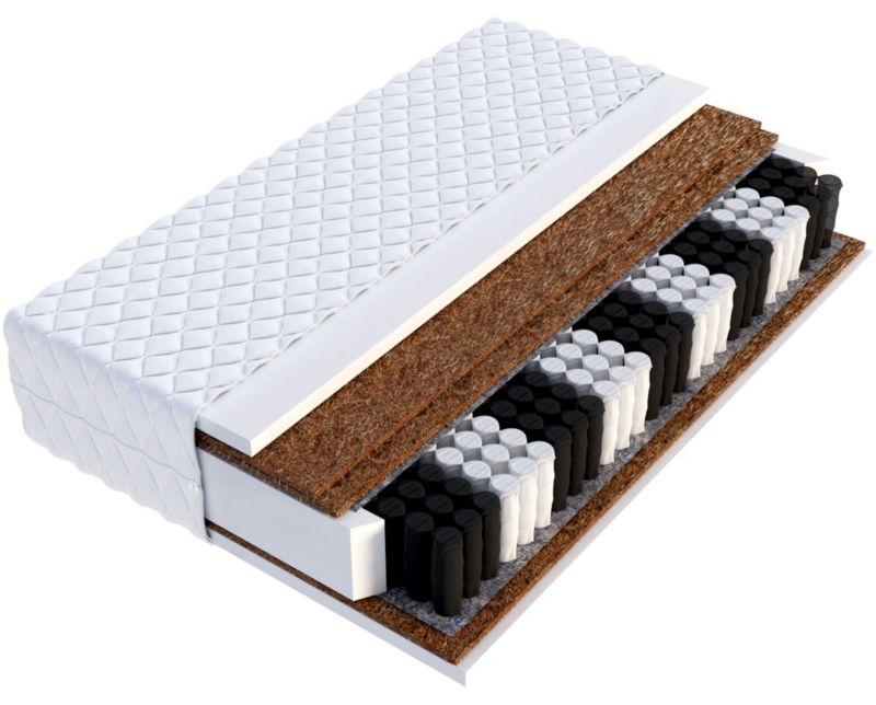 Materac FDM 120x200 SUPER twardy sprężyny kieszeniowe 3x kokos pianka poliuretanowa T25 1 szt.