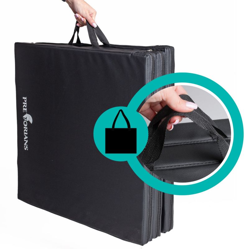 Materac gimnastyczny Pretorians składana mata gimnastyczna do ćwiczeń 180x60x5 cm czarny 1 szt.