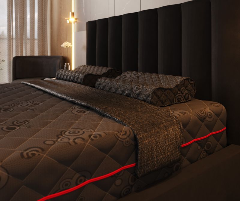 Materac kieszeniowy DARK 120X200 sprężyny kieszeniowe 9 stref, wkład kokosowy i profilowana pianka 1 szt.
