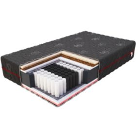 Materac kieszeniowy FDM BLACK MAX 160x200 spręźyny kieszeniowe, lateks i wkład kokosowy 1 szt.
