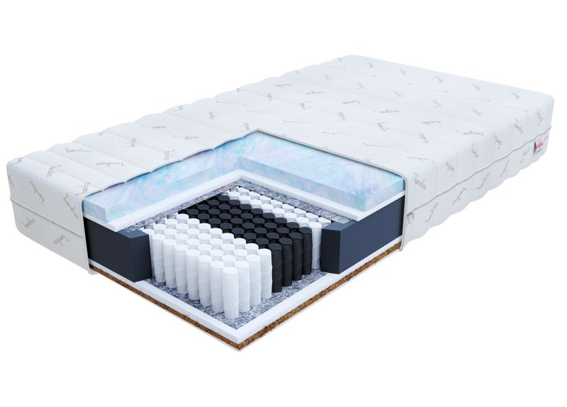Materac multipocketowy FDM SAVA 100x200 sprężyny multipocketowe, kokos i pianka termoplastyczna BUBBLEGUM 1 szt.