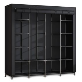 Materiałowa szafa tekstylna Massido garderoba składana 170x170x45cm czarna 1szt.