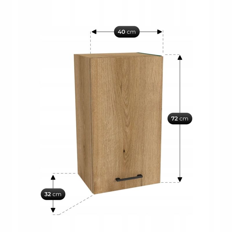 Meble Mebel Elite Modern 170 Kuchenne Zestaw Mebli Na Wymiar Modułowe Czarny/Dąb Evoke 1 szt